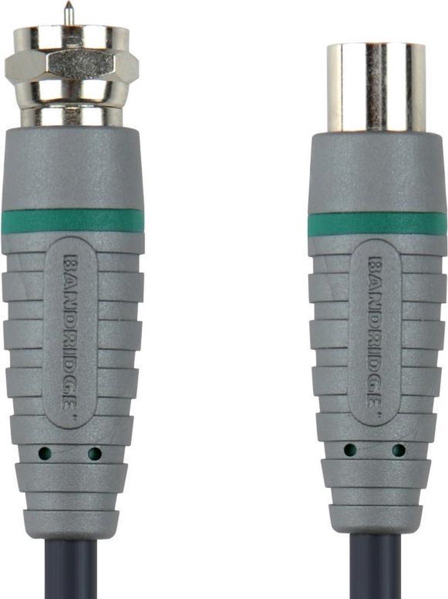 Bandridge coaxkabel met f-connector en mannelijke coax connector - 2 meter