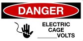 Sticker 'Danger: Electric cage ... Volts' 300 x 150 mm