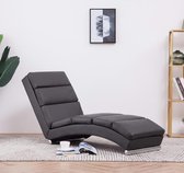 Chaise longue kunstleer grijs