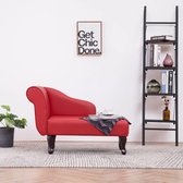 Chaise longue kunstleer rood