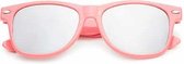 Freaky Glasses® - spacebril spiegel zilver - festival bril - dames en heren - roze