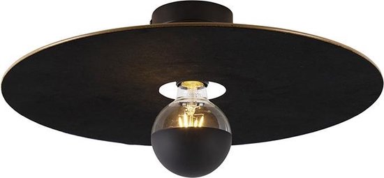 QAZQA combi - Moderne Plafondlamp - 1 lichts - Ø 450 mm - Zwart - Woonkamer | Slaapkamer | Keuken