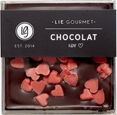 Lie Gourmet Chocolade Reep Donkere Rode Harten (60 g)