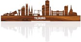 Standing Skyline Tilburg Palissander hout - 60 cm - Woondecoratie design - Decoratie om neer te zetten en om op te hangen - Meer steden beschikbaar - Cadeau voor hem - Cadeau voor haar - Jubileum - Verjaardag - Housewarming - Interieur -