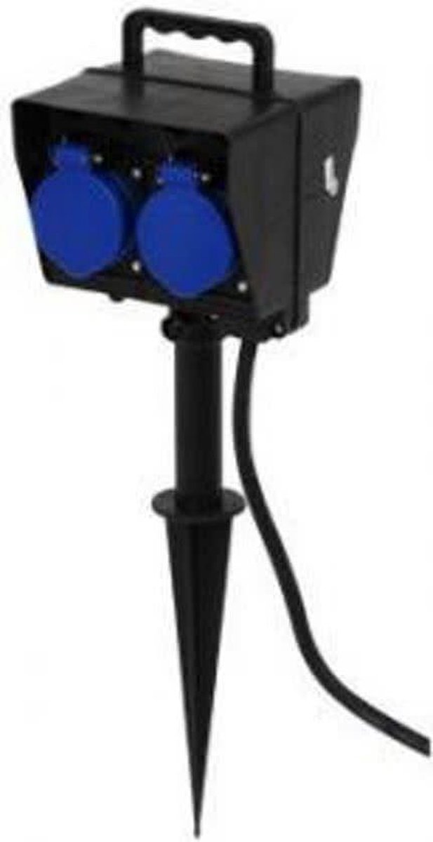 Plieger  - Tuin Contactdoos met grondpin -  Tweevoudig IP44 - Kerstverlichting buiten