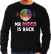 Funny emoticon sweater Mr. Disco is back zwart heren L (52)