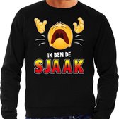 Funny emoticon sweater Ik ben de Sjaak zwart heren M (50)