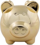 Spaarpot spaarvarken goud met vleugels 12 cm - Dieren spaarpotten varkens/biggen voor kinderen en volwassenen