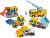 Tender Toys Bouwwagens Speelset Hout 5-delig