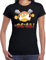 Funny emoticon t-shirt scheldend zwart dames L