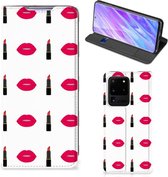 Geschikt voor Samsung Galaxy S20 Ultra Hoesje met Magneet Lipstick Kiss