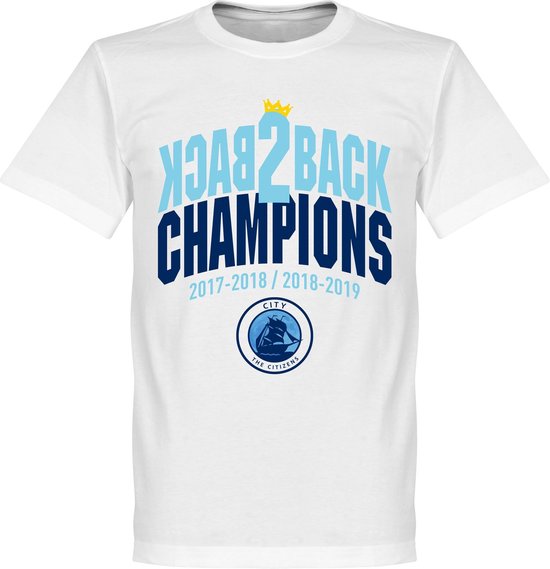 City Back to Back Champions T-Shirt - Wit