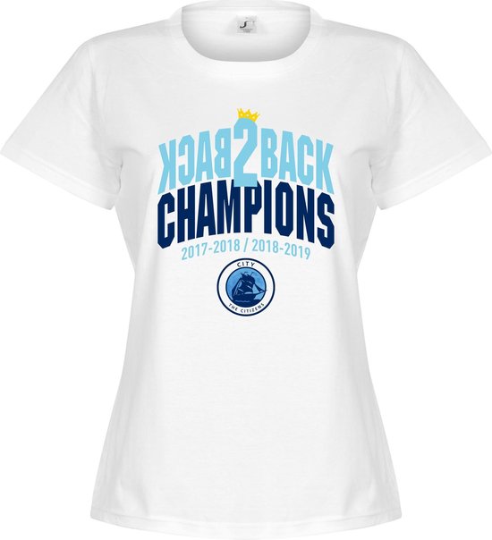 City Back to Back Champions T-Shirt - Wit - Dames - S
