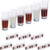 96x shotglazen - borrelglaasjes - 4 cl - glas - likeur - feest - set