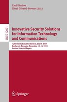 Lecture Notes in Computer Science 12001 - Innovative Security Solutions for Information Technology and Communications