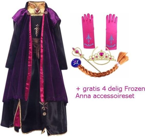 helpen Ingang verontschuldigen Carnavalskleding - Frozen - Anna Verkleedjurk Deluxe - Prinsessenjurk -  maat 116/122... | bol.com