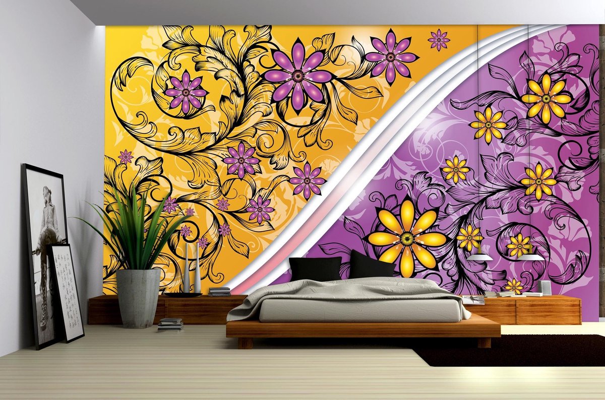 Poster | Geel , Paars | 104 x 70,5 cm