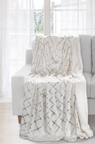 Luxe bed_deken_Brulo_Polyester_sprei _Creme;zilver_150 x 200 cm