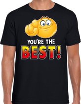 Funny emoticon t-shirt you are the best zwart voor heren L