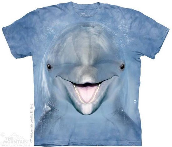 The Mountain KIDS T-shirt Dolphin Face T-shirt unisexe Taille L.