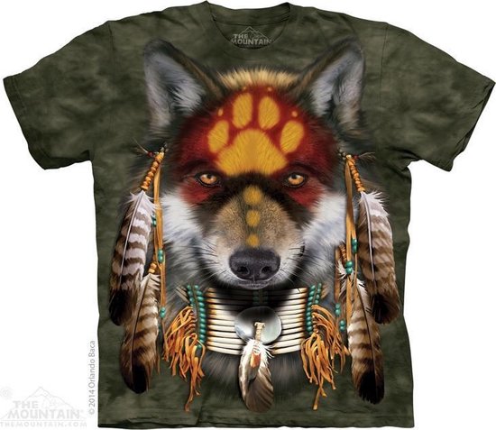 The Mountain T-shirt Native Wolf Spirit T-shirt unisexe taille 3XL