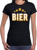 Oktoberfest BIER drank fun t-shirt zwart voor dames - bier drink shirt kleding M
