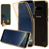 Shockproof 360° Goud Transparant Samsung S8 SM-G950 Siliconen Ultra Dun Gel TPU Hoesje Full Cover / Case