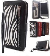 HEM Apple iPhone XR Zebra print Wallet / Book Case / Boekhoesje/ Telefoonhoesje / Hoesje met pasjesflip en rits voor kleingeld