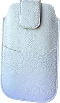 iPhone 5 / 5s / SE (2016) Wit insteekhoesje met riemlus en opbergvakje