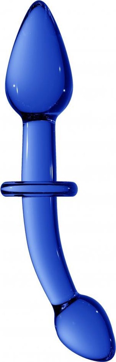 Goedkoopste Chrystalino Doubler Glazen Buttplug - Blauw