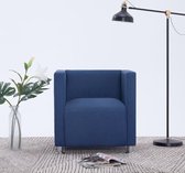 Fauteuil kubus stof blauw