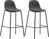 Barstoelen 2 st stof donkergrijs
