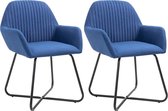 Eetkamerstoelen 2 st stof blauw