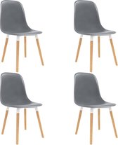 Eetkamerstoelen 4 st kunststof grijs