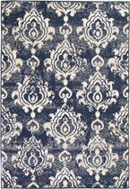 Vloerkleed modern paisley ontwerp 80x150 cm beige/blauw