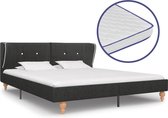 Bed met traagschuim matras jute donkergrijs 160x200 cm