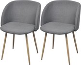 Eetkamerstoelen 2 st stof lichtgrijs