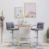 Barstoelen 2 st stof lichtgrijs