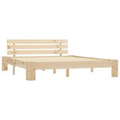 Bedframe - Massief grenenhout - Naturel - 213 x 165 x 66 cm