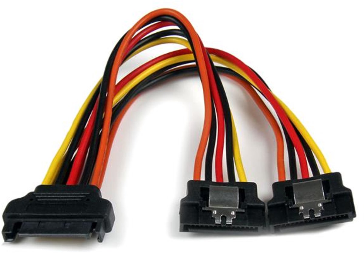 StarTech.com 15 cm vastklikkende SATA voeding-Y-splitterkabeladapter
