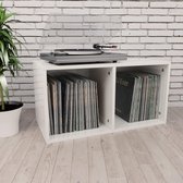 Opbergbox voor LP's 71x34x36 cm spaanplaat hoogglans wit