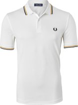 Fred Perry M3600 polo twin-tipped shirt - heren polo - Snow White / Gold / Black -  Maat: L