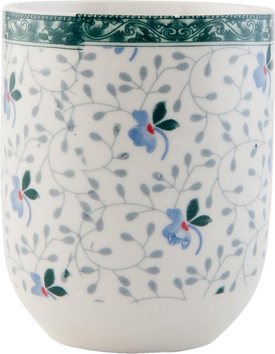 Clayre & Eef Mok 100 ml Wit Groen Porselein Bloemen