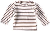 Little Label - baby shirt lange mouw - copper stripe - maat: 62 - bio-katoen