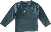 Little Label - baby raglan shirt - green melee - maat: 62 - bio-katoen