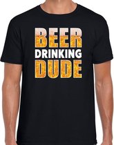 Oktoberfest Beer drinking dude drank fun t-shirt zwart voor heren - bier drink shirt kleding XL