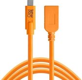 Tether Tools TetherPro USB-C to USB Female verleng Adapter 4,6m - Oranje