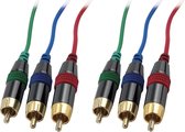 DELTACO MM-70B Component Video Kabel, 2x 3 RCA, 5 meter, Verguld, zwart