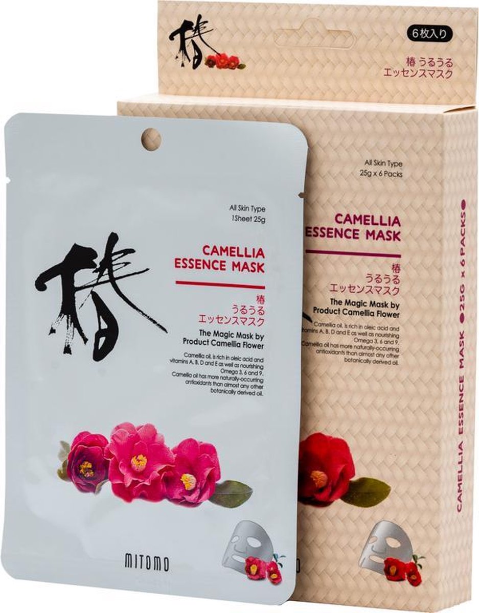 Mitomo Camellia Flower Gezichtsmasker - Gezichtsmasker Verzorging - Face Mask Beauty - Face Mask Japans - Gezichtsverzorging Dames - Japanse Gezichtsmaskers - Rituals Skincare Sheet Mask - 6 Stuk