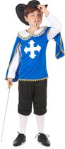LUCIDA - Blauw musketierskostuum met hoed voor jongens - L 128/140 (10-12 jaar)